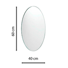 Espelho Decorativo Multiuso Lapidado Oval Fita Dupla Face 60x