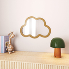 Espelho Decorativo Ondulado 25x35,5cm Marrom Com Moldura Nuvem Oikos