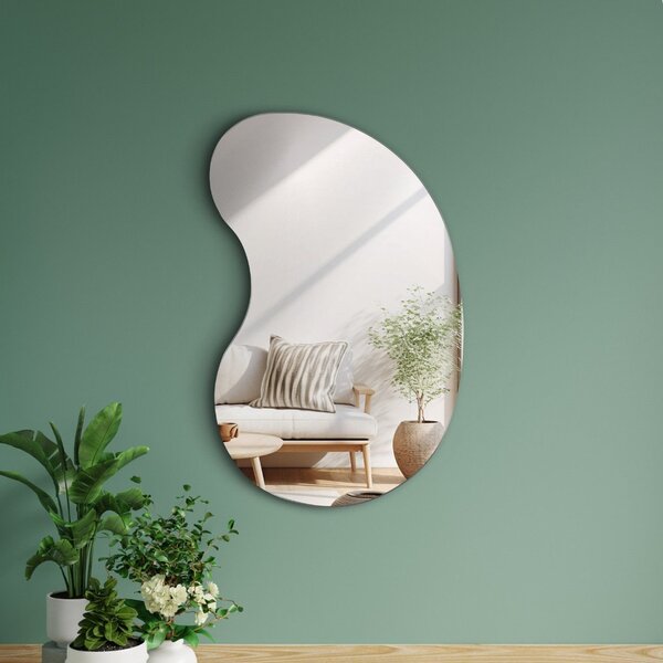 Espelho Decorativo Orgânico 70x50cm Em Vidro Lapidado Com Sup