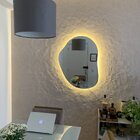 Espelho Decorativo Orgânico Com Led 95x75cm Ponto Decor Branco
