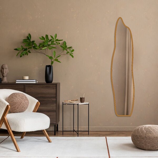 Espelho Decorativo Orgânico Fogo 38x160 De Parede Caramelo