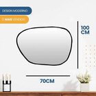 Espelho Decorativo Orgânico Rocha 70x100cm De Parede Preto