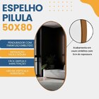Espelho Decorativo Oval 50x80cm De Parede Para Sala Banheiro