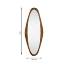 Espelho Decorativo Oval Antique Marrom 100x40cm Arte Própria
