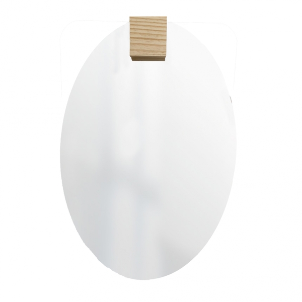 Espelho Decorativo Oval Com Gancho Pinus Quadrado 60x40 Cm