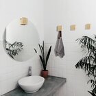 Espelho Decorativo Oval Com Gancho Pinus Quadrado 60x40 Cm