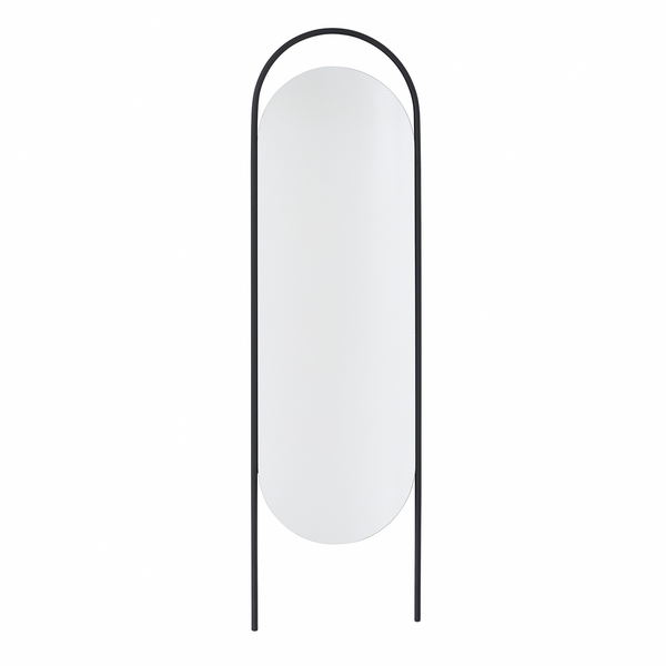 Espelho Decorativo Oval com Moldura Preto 150x43cm