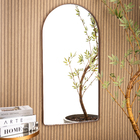 Espelho Decorativo Oval Janela Base Reta Com Moldura Metal 10