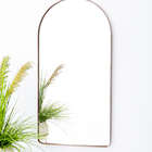 Espelho Decorativo Oval Janela Base Reta Com Moldura Metal 10