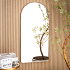 Espelho Decorativo Oval Janela Base Reta Com Moldura Metal 10