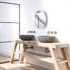 Espelho Decorativo Oval Para Banheiro Sala Com Moldura Prata