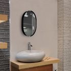 Espelho Decorativo Oval Para Banheiro Sala Com Moldura Preta