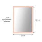 Espelho Decorativo Para Sala Moldura De Madeira Natural 100cm