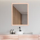 Espelho Decorativo Para Sala Moldura De Madeira Natural 100cm