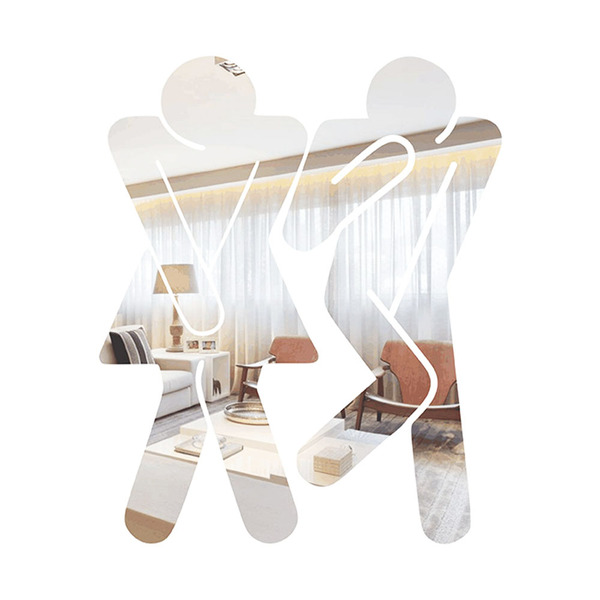 Espelho Decorativo Prata Para Identificação De Banheiro