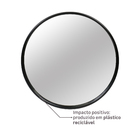 Espelho Decorativo Preto Redondo Com Moldura 42x39cm Sweet Inspire