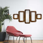 Espelho Decorativo Quadrado Moodboard Marrom 25x25cm Arte Própria