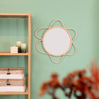 Espelho Decorativo Rattan Flor Com Moldura 38,7cm Oikos