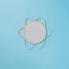 Espelho Decorativo Rattan Flor Com Moldura 38,7cm Oikos