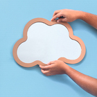 Espelho Decorativo Rattan Nuvem Com Moldura 25x35,5cm Oikos