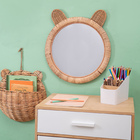 Espelho Decorativo Rattan Urso Com Moldura 38cm Oikos