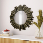 Espelho Decorativo Redondo 40x40cm Bege Com Moldura Tijuca Inspire