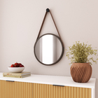 Espelho Decorativo Redondo 40x40cm Preto Com Moldura Adnet Inspire