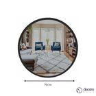 Espelho Decorativo Redondo 70x70cm Preto Sala Banheiro Hall