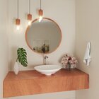 Espelho Decorativo Redondo 90 Cm Em Mdf Mel