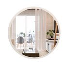 Espelho Decorativo Redondo 90 Cm Em Mdf Off White