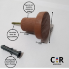 Espelho Decorativo Redondo C/ Alça 40cm C/ Couro Caramelo