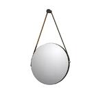 Espelho Decorativo Redondo Com Alça De Couro Sunset - Pr Móve