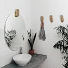 Espelho Decorativo Redondo Com Aplique Oblongo Pinus Incolor