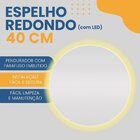 Espelho Decorativo Redondo Com Led 40cm Parte Traseira De Par