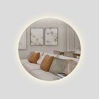 Espelho Decorativo Redondo Com Led 40cm Parte Traseira De Par