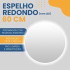 Espelho Decorativo Redondo Com Led 60cm Parte Traseira De Par