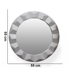 Espelho Decorativo Redondo Com Moldura De Plastíco 3d Branco