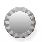 Espelho Decorativo Redondo Com Moldura De Plastíco 3d Branco