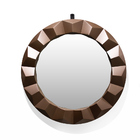 Espelho Decorativo Redondo Com Moldura De Plastíco 3d Rosê 55