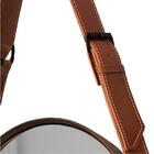 Espelho Decorativo Redondo Com Moldura Em Couro 55 Cm