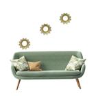 Espelho Decorativo Redondo Dourado Moldura Sol Em Plástico