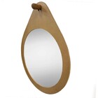 Espelho Decorativo Redondo Flat Wood Marrom 57x70cm Arte Própria
