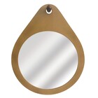 Espelho Decorativo Redondo Flat Wood Marrom 57x70cm Arte Própria