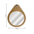 Espelho Decorativo Redondo Flat Wood Marrom 57x70cm Arte Própria