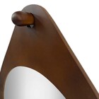 Espelho Decorativo Redondo Flat Wood Marrom 67x80cm Arte Própria
