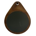 Espelho Decorativo Redondo Flat Wood Marrom 67x80cm Arte Própria
