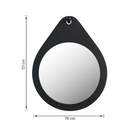 Espelho Decorativo Redondo Flat Wood Preto 57x70cm Arte Própria