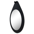 Espelho Decorativo Redondo Flat Wood Preto 57x70cm Arte Própria