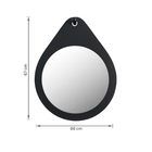 Espelho Decorativo Redondo Flat Wood Preto 67x80cm Arte Própria
