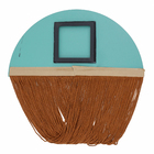 Espelho Decorativo Redondo Macrame  70x35cm Arte Própria